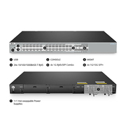 S5810-28TS, 28 Porte Gigabit Ethernet L3 Switch, 24 x Gigabit RJ45, 4 x RJ45/SFP Combo Porte, con 4 x 10Gb SFP+ Uplink, Switch Stackable, Broadcom Chip Questa immagine riguarda S5810-28TS 端口主多图.