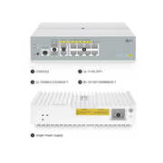 S3100-8TMS-P, 8-Port Gigabit Ethernet L2+ PoE+ Switch, 6 x PoE+ Ports, 2 x 5Gb PoE+ Ports@125W, 2 x 1Gb RJ45, with 2 x 10Gb SFP+ Uplinks, Broadcom Chip, Fanless<br/> This picture is about 8.