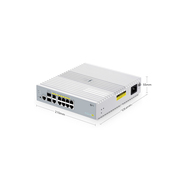 S3100-8TMS-P, 8-Port Gigabit Ethernet L2+ PoE+ Switch, 6 x PoE+ Ports, 2 x 5Gb PoE+ Ports@125W, 2 x 1Gb RJ45, with 2 x 10Gb SFP+ Uplinks, Broadcom Chip, Fanless<br/> This picture is about 2.