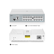 S3100-16TF, 16-Port Gigabit Ethernet L2+ Switch, 16 x 1Gb RJ45, with 2 x 1Gb SFP Uplinks, Broadcom Chip, Fanless This picture is about 7.
