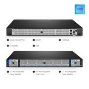 N8550-32C, 32-Port Ethernet Data Center Switch, 32 x 100Gb QSFP28, 2 x 10Gb SFP+, PicOS®, Broadcom Trident 3 Chip, Back-to-Front Airflow This picture is about N8550-32C.