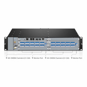 DWDM Mux y Demux activo 40 canales 100GHz C21-C60 doble fibra con puerto de monitor, módulo enchufable, LC/UPC, integrado con el chasis administrable de la serie M6200 Esta imagen trata sobre .
