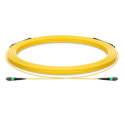30m (98ft) MTP® Trunk Cable, MTP®-12 APC (Female) to MTP®-12 APC (Female), 12 Fibers, Single Mode (OS2), Plenum (OFNP), 0.35dB Max, Type B, Double Jacket, Yellow