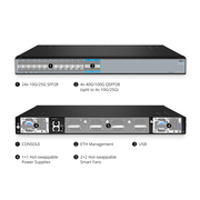 S5470-24Y, Commutateur L3 Ethernet 24 ports, 24 x 25Gb SFP28, avec 4 liaisons montantes 100Gb QSFP28, PicOS®, Supporte MLAG Cette image concerne S5470-24Y.