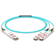 3m (10ft) Generic Compatible 400G QSFP-DD to 2 x 200G QSFP56 Active Optical Breakout Cable This picture is about 3.