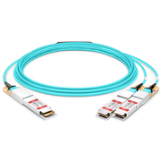 30m (98ft) Generic Compatible 400G QSFP-DD to 2 x 200G QSFP56 Active Optical Breakout Cable This picture is about 30.