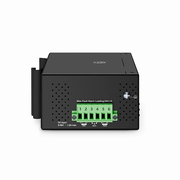Convertisseur de Média Gigabit Ethernet PoE+ PD Géré Industriel, 1x 100M/1G/2.5G/5G/10GBase-T RJ45 vers 2x 100M/1G/2.5G/10GBase-X SFP+, Prise Standard Américaine Cette image concerne IMMC-2S1T-P.