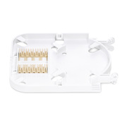 12 Fibers Fusion Splice Tray, ABS Plastic, 0.39''x4.33''x5.12'', Suitable for FS-S010-1O4R-6-12F This picture is about 4.
