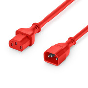 3ft (0.9m) IEC60320 C14 to IEC60320 C13 Heavy-Duty 14AWG 250V/15A Power Extension Cord, Red This picture is about 1.