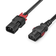 3.3ft (1m) Z-Lock Dual Locking IEC60320 C14 to IEC60320 C13 17AWG 250V/10A Power Extension Cord, Black This picture is about 1.