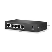 S1900-5TP, 5-Port Gigabit Ethernet L2 Unmanaged PoE+ Switch, 5 x Gigabit RJ45, Support 4 x PoE+ Ports @60W, Fanless, Desktop/Wall-Mount This picture is about .