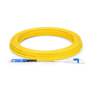 10m (33ft) Fiber Patch Cable, 2 Fibers, SN UPC Duplex to LC UPC Duplex Flat Clip Uniboot, Single Mode (OS2), Riser (OFNR), 1.6mm, Yellow, for 400G Network Connection This picture is about 9.
