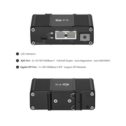 Unmanaged 2 x 10/100/1000Base-T RJ45 to 1 x 100/1000Base-X SFP Gigabit Ethernet PoE+ PD with USB DC Output Media Converter This picture is about 1.
