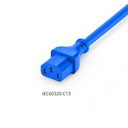 6ft (1.8m) IEC60320 C14 to IEC60320 C13 Heavy-Duty 14AWG 250V/15A Power Extension Cord, Blue This picture is about C14-C13常规.