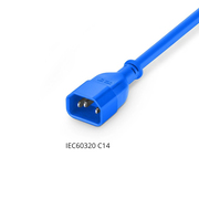 6ft (1.8m) IEC60320 C14 to IEC60320 C13 Heavy-Duty 14AWG 250V/15A Power Extension Cord, Blue This picture is about C14-C13常规.