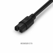3ft (0.9m) NEMA 5-15P to IEC60320 C15 Heavy-Duty 14AWG 125V/15A Power Cord, Black This picture is about NEMA 5-15P to C15.