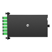 This picture is about FHD® SC Splice Cassette with Pigtails, 12 Fibers OS2 Single Mode, 6 x SC APC Duplex (Green), 0.3dB Max..