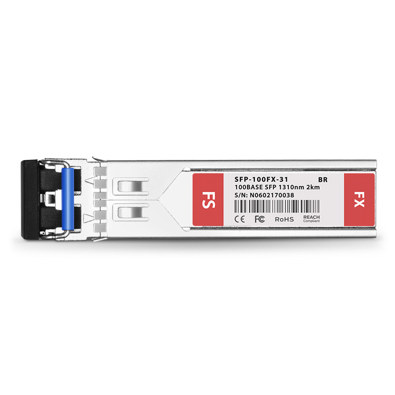 Módulo transceptor/Transceiver óptico compatible con Brocade E1MG-100FX-OM Compatible 100BASE-FX SFP 1310nm 2km DOM Duplex LC MMF Transceiver Module