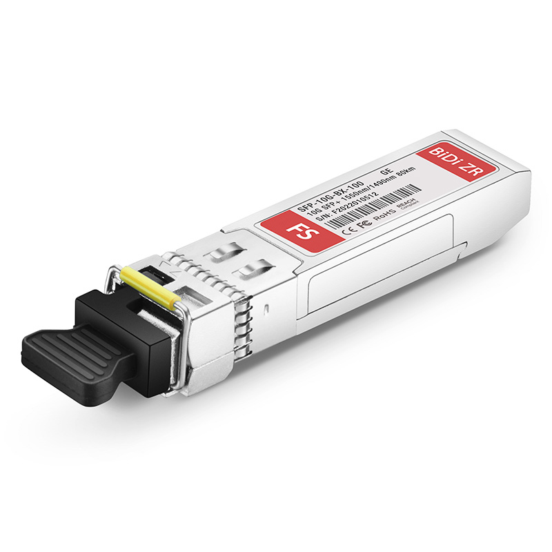 Generic Compatible 10GBASE-BX BiDi SFP+ 1550nm-TX/1490nm-RX 80km DOM Simplex LC SMF Transceiver Module