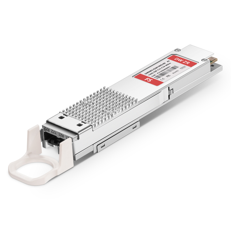Juniper Networks C55 C56 Compatible QSFP28 100G DWDM PAM4 80km (Require EDFA and TDCM) DOM Duplex CS/UPC SMF Optical Transceiver Module for Transmission This picture is about DWDM2-Q28100G-80.