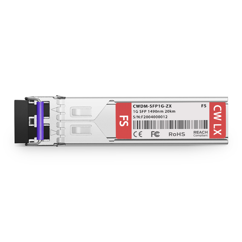 、 FS 1000BASE-CWDM SFP (mini-GBIC) 1490nm 20km Transceiver