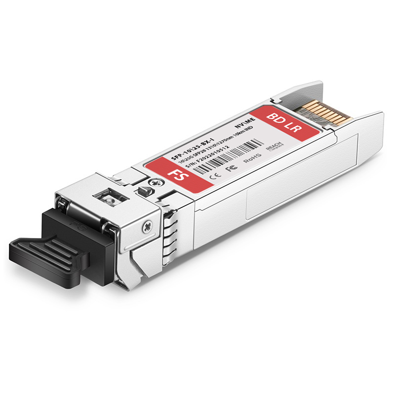 NVIDIA/Mellanox Compatible 10/25GBASE-U SFP28 BiDi 1270nm-TX/1330nm-RX 10km DOM Simplex LC/UPC SMF Ethernet Optical Transceiver Module (Industrial) This picture is about 151884.