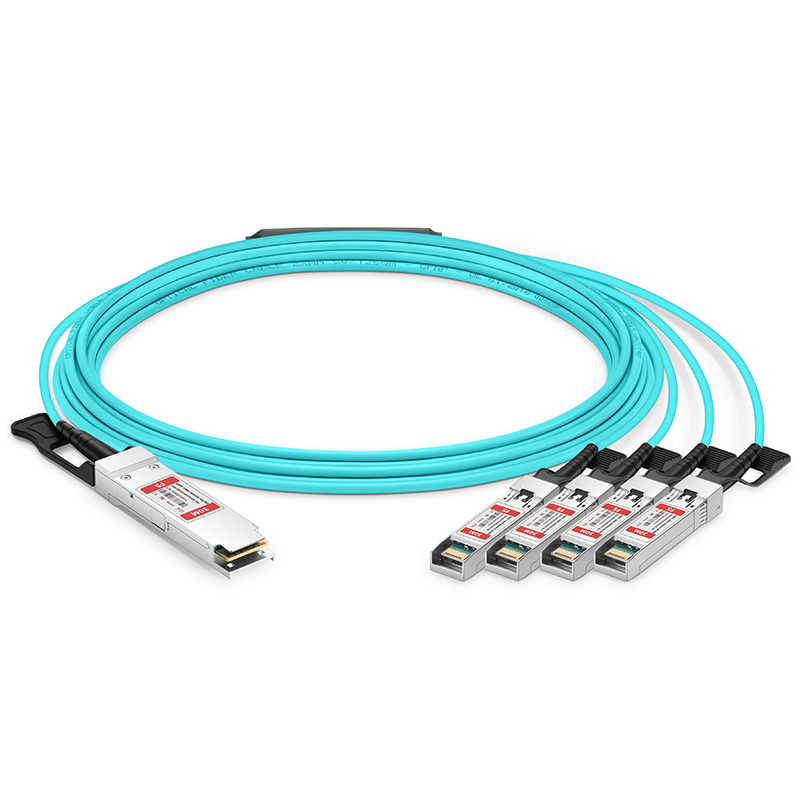 30m (98ft) NVIDIA/Mellanox MFA7A50-C030 Compatible 100G QSFP28 to 4 x 25G SFP28 Ethernet Active Optical Breakout Cable This picture is about 1.