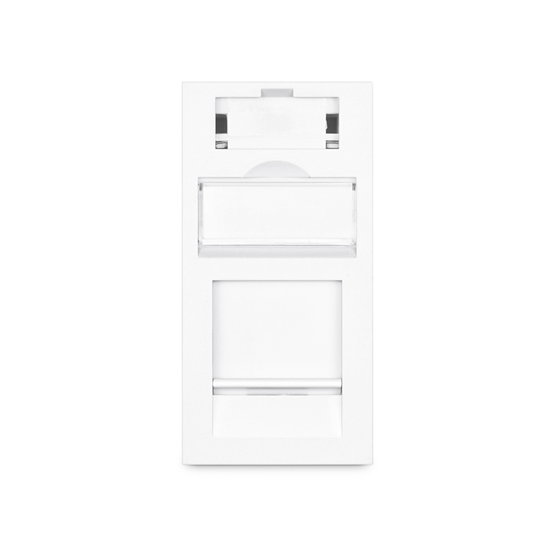 Single Gang Snap-in Shuttered Keystone Faceplate, Identification Icons，0.5U