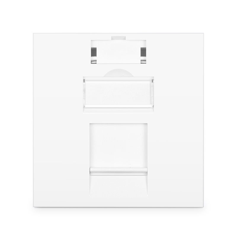 Single Gang Snap-in Shuttered Keystone Faceplate, Identification Icons，1U