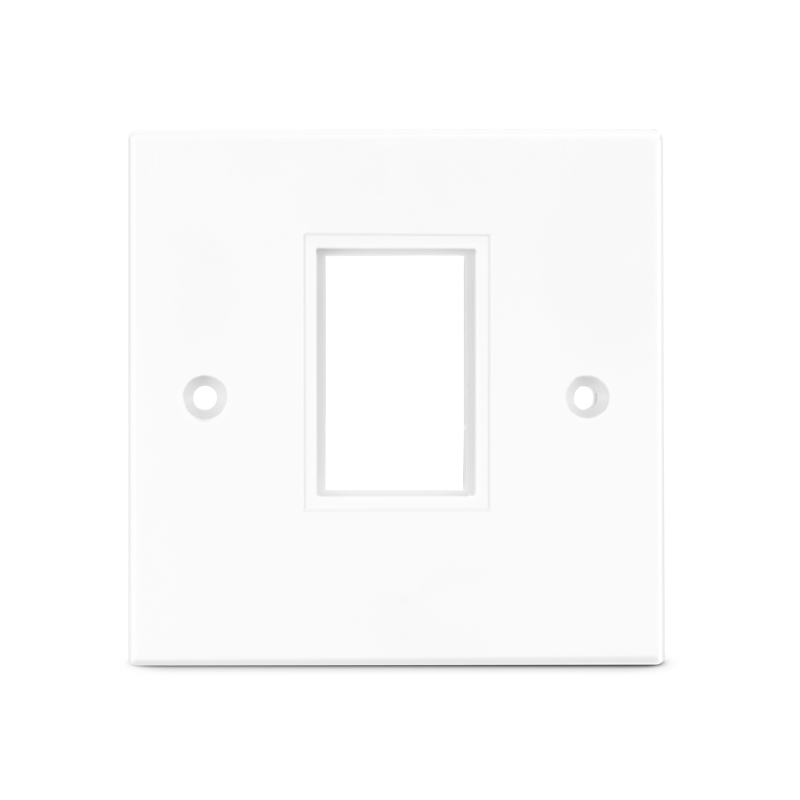 British-Style Single Gang Faceplate Frame, White, 3.38"x3.38"