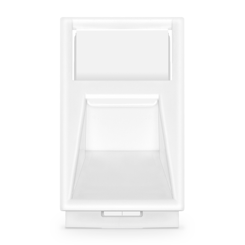 LJ6C-Style Wallplate Insert, 25mm x 38mm, Angled, 1-Port, White