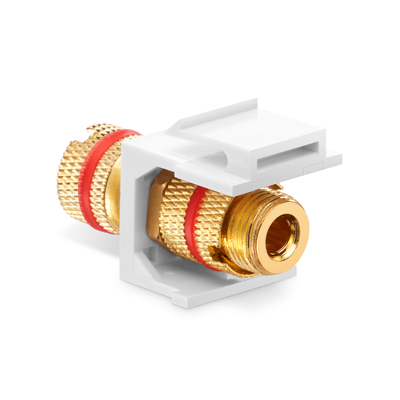 Binding Post SyncEase Coupler, Red Stripe, White Housing