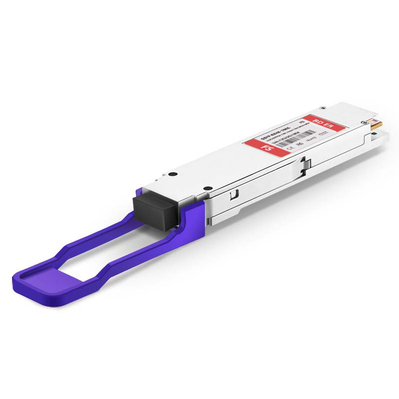 100GBASE-BX40-D QSFP28 BiDi 1309.14nm-TX/1304.58nm-RX 40km DOM Simplex LC/UPC SMF Optical Transceiver Module for FS Switches This picture is about 1.