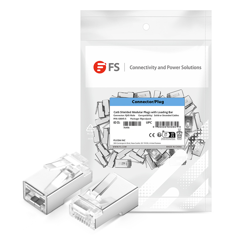 Conector/plug modular estándar Cat6 RJ45 STP, 50/paquete
