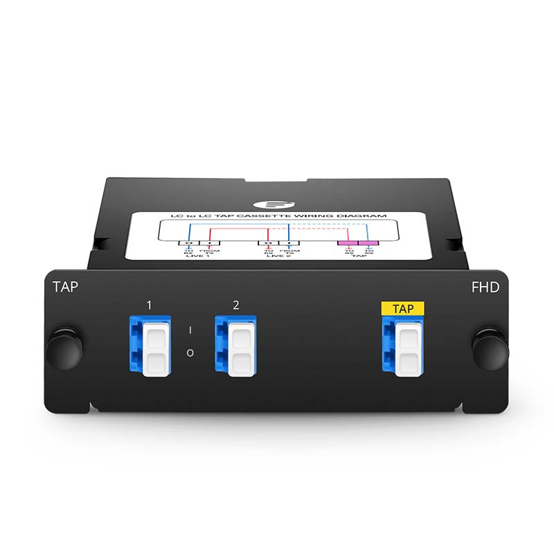 FHD™ LC TAP Cassette, 2 x LC Duplex Live Ports, LC Duplex TAP Port