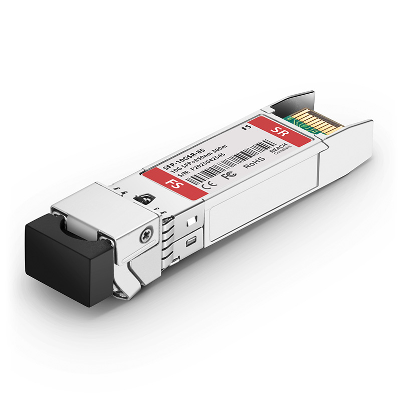 Módulo transceptor/Transceiver óptico SFP+ 10GBASE-SR 850nm 300m dúplex LC/UPC MMF DOM para switches de FS Esta imagen trata sobre 1.
