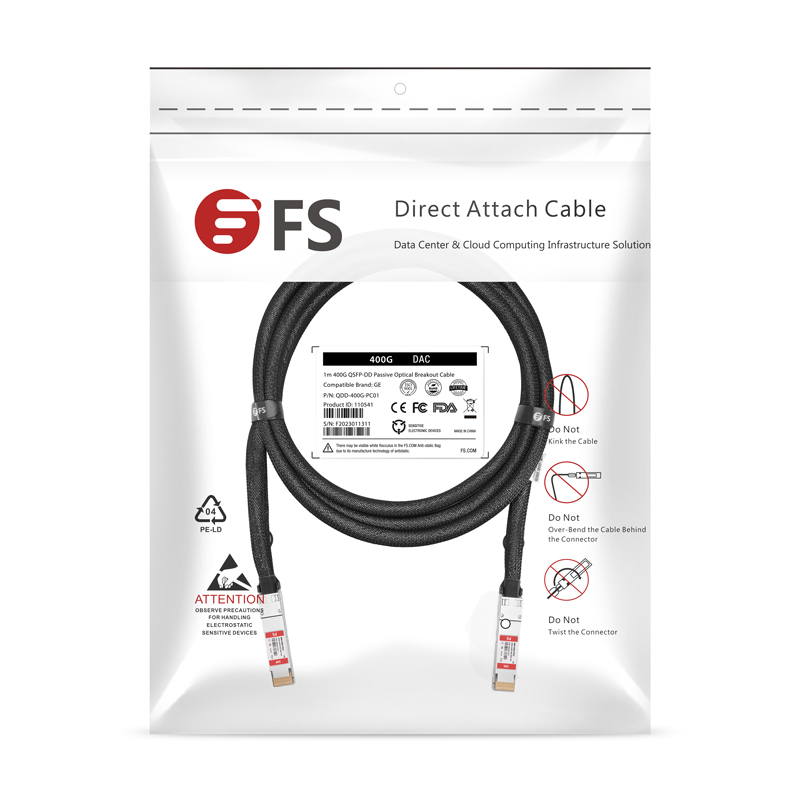 1m (3ft) 400G QSFP-DD Passive Direct Attach Copper Twinax