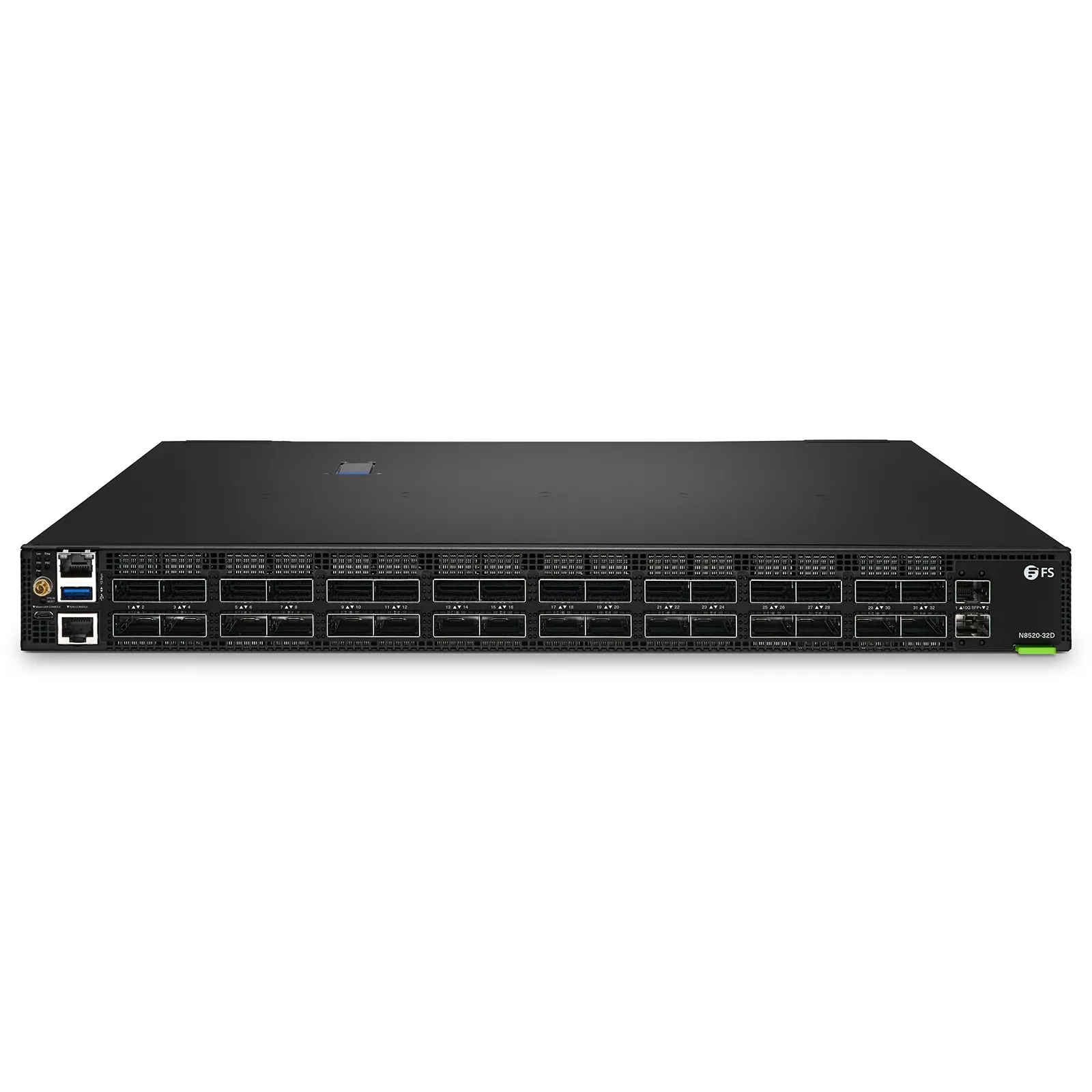 N8520-32D 32ポート イーサネットHPC/AIデータセンタースイッチ(32x 400Gb QSFP-DD、PicOS®、Broadcom Trident 4チップ) この写真はN8520-32D 样机补拍に関するものです。