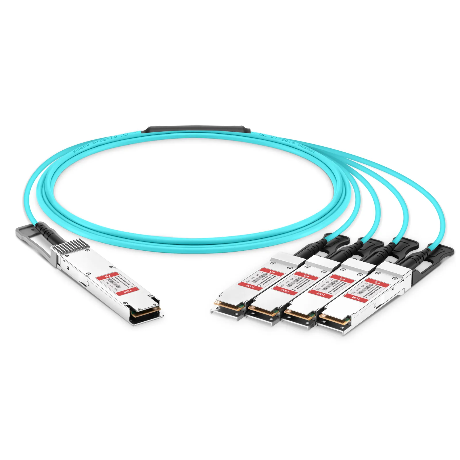 10m (33ft) Arista Networks Compatible 400G OSFP 8 x 50G PAM4 IHS/Finned Top to 4 x 100G QSFP28 4 x 25G NRZ Active Optical Breakout Cable