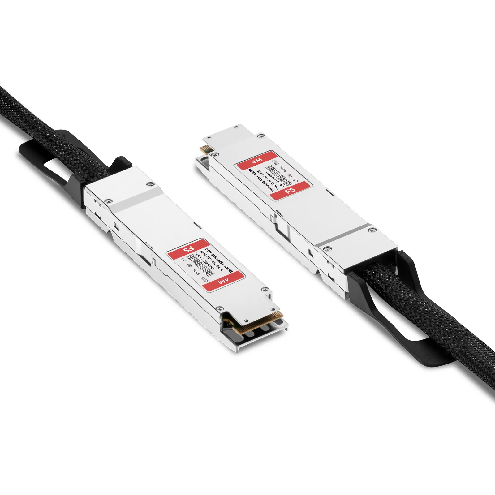 4m (13ft) NVIDIA/Mellanox Compatible 800G OSFP 8 x 100G PAM4 IHS/Finned Top InfiniBand NDR Active Electrical Cable