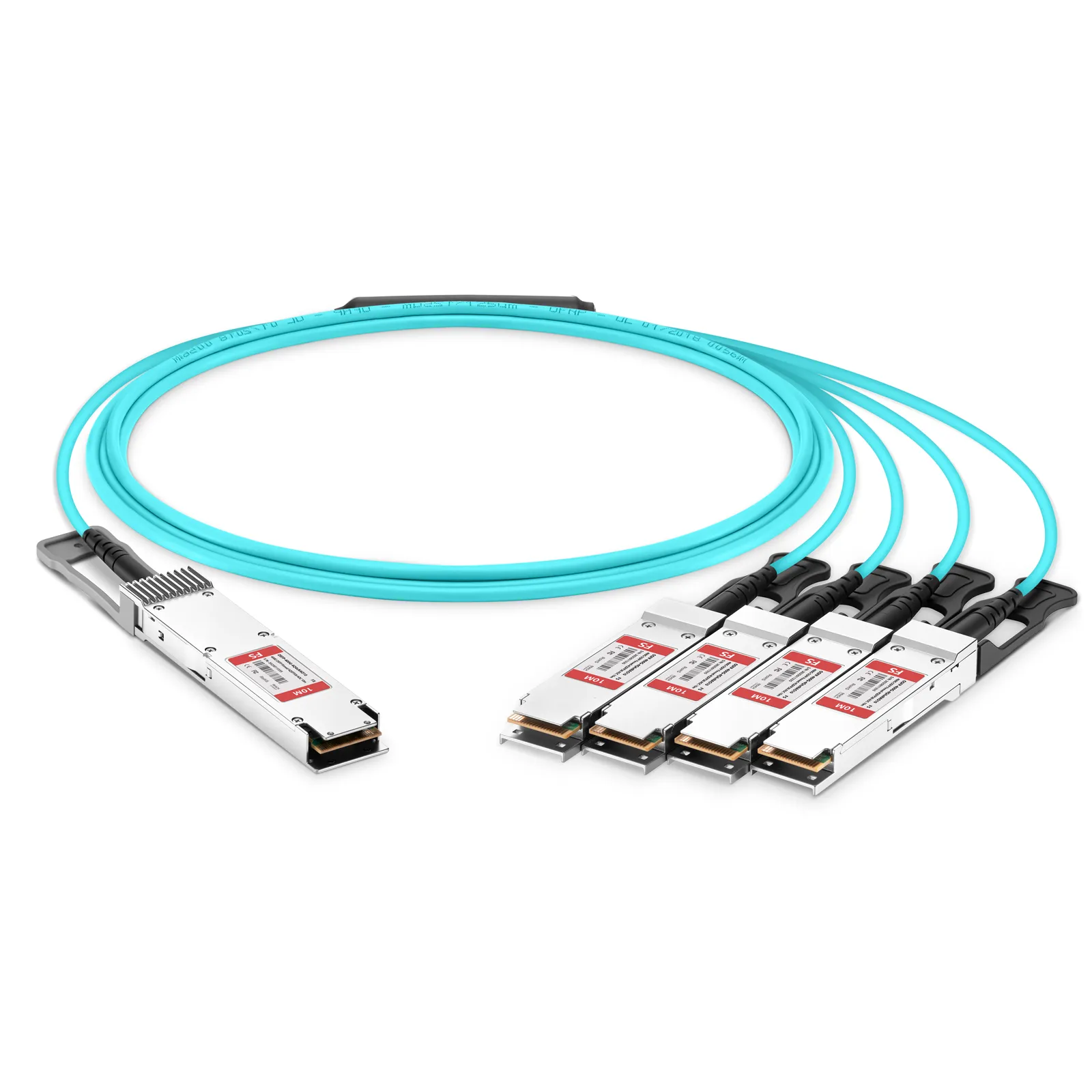 Customized 400G OSFP IHS/Finned Top to 4 x 100G QSFP28 Active Optical Breakout Cable