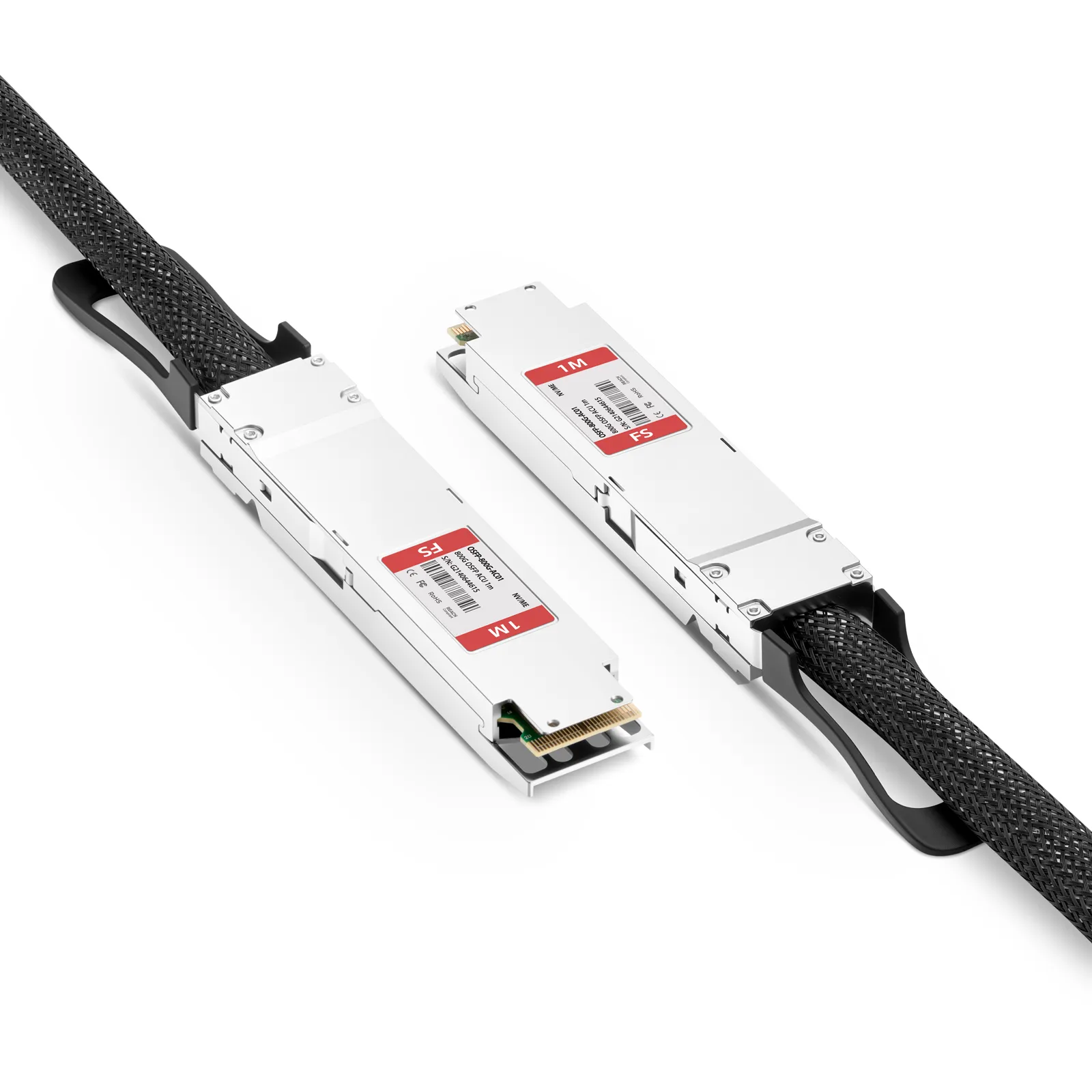 1m (3ft) NVIDIA/Mellanox MCA4J80-N001 Compatible 800G Twin-port OSFP 8 x 100G PAM4 IHS/Finned Top Ethernet Active Copper Twinax Cable