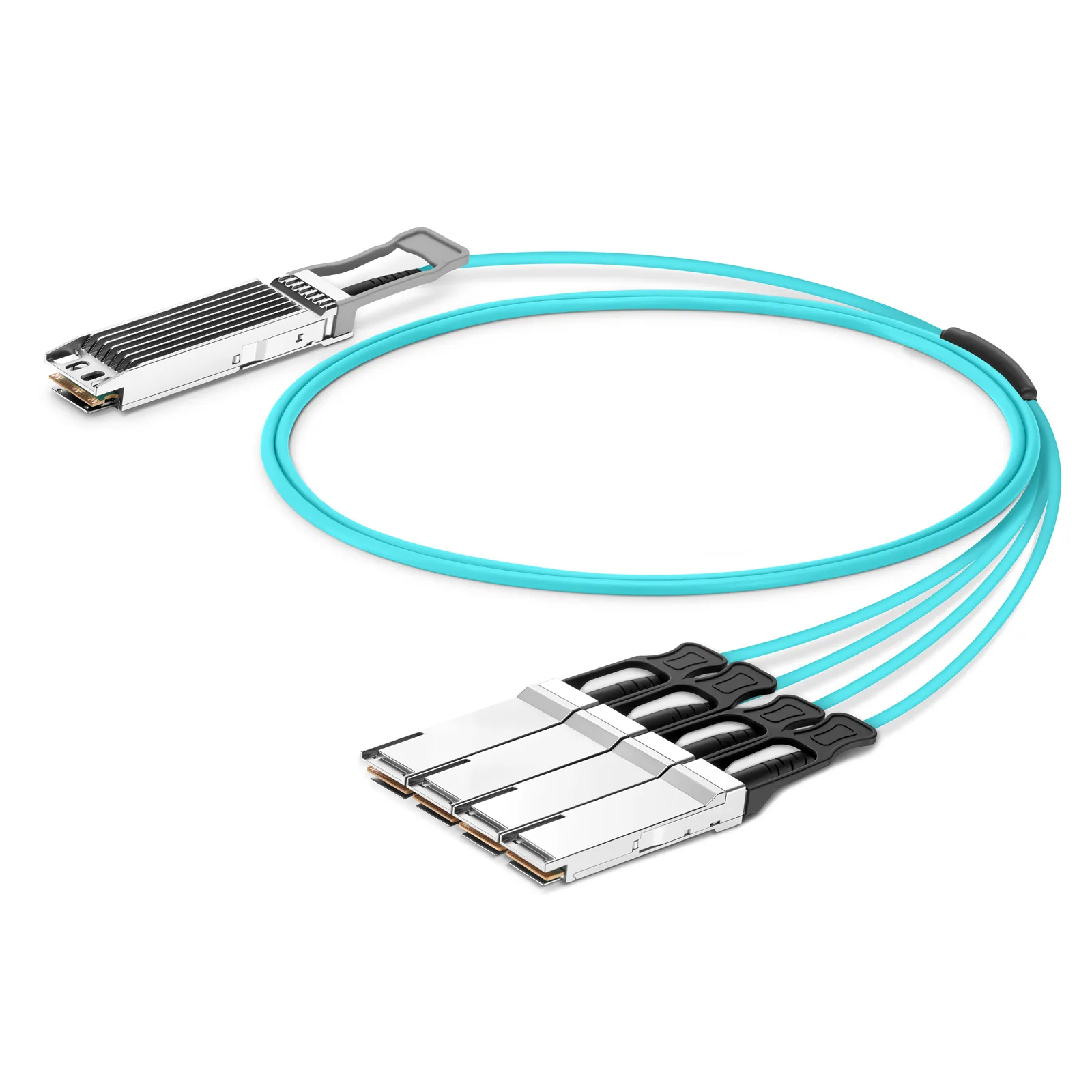 1m (3ft) Arista Networks Compatible 400G OSFP 8 x 50G PAM4 IHS/Finned Top to 4 x 100G QSFP28 4 x 25G NRZ Active Optical Breakout Cable