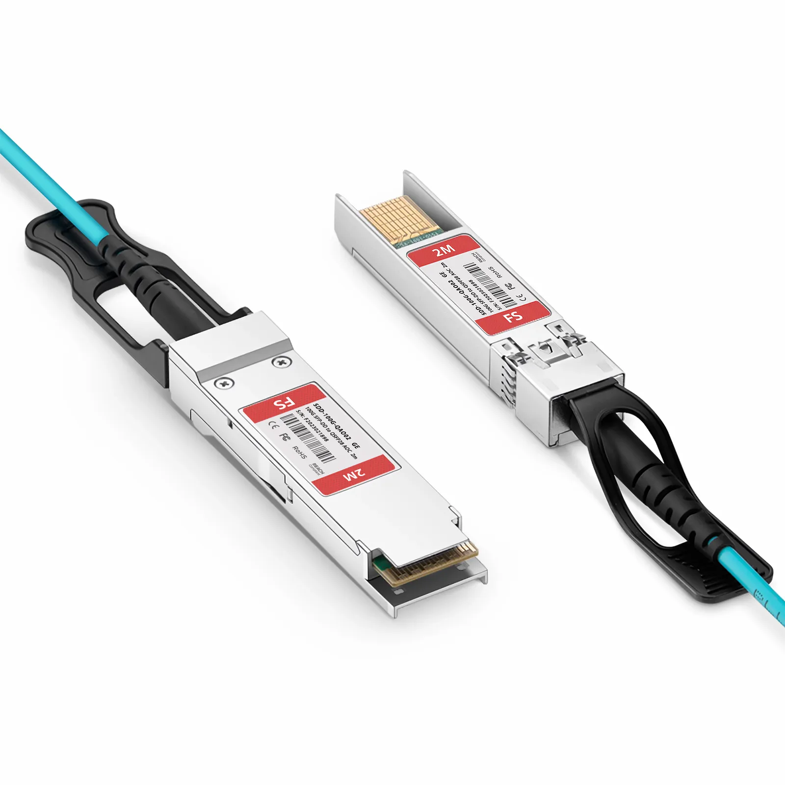 Generic対応、2m(7ft) 100G SFP-DD 2×50G PAM4 to QSFP28 4×25G NRZ