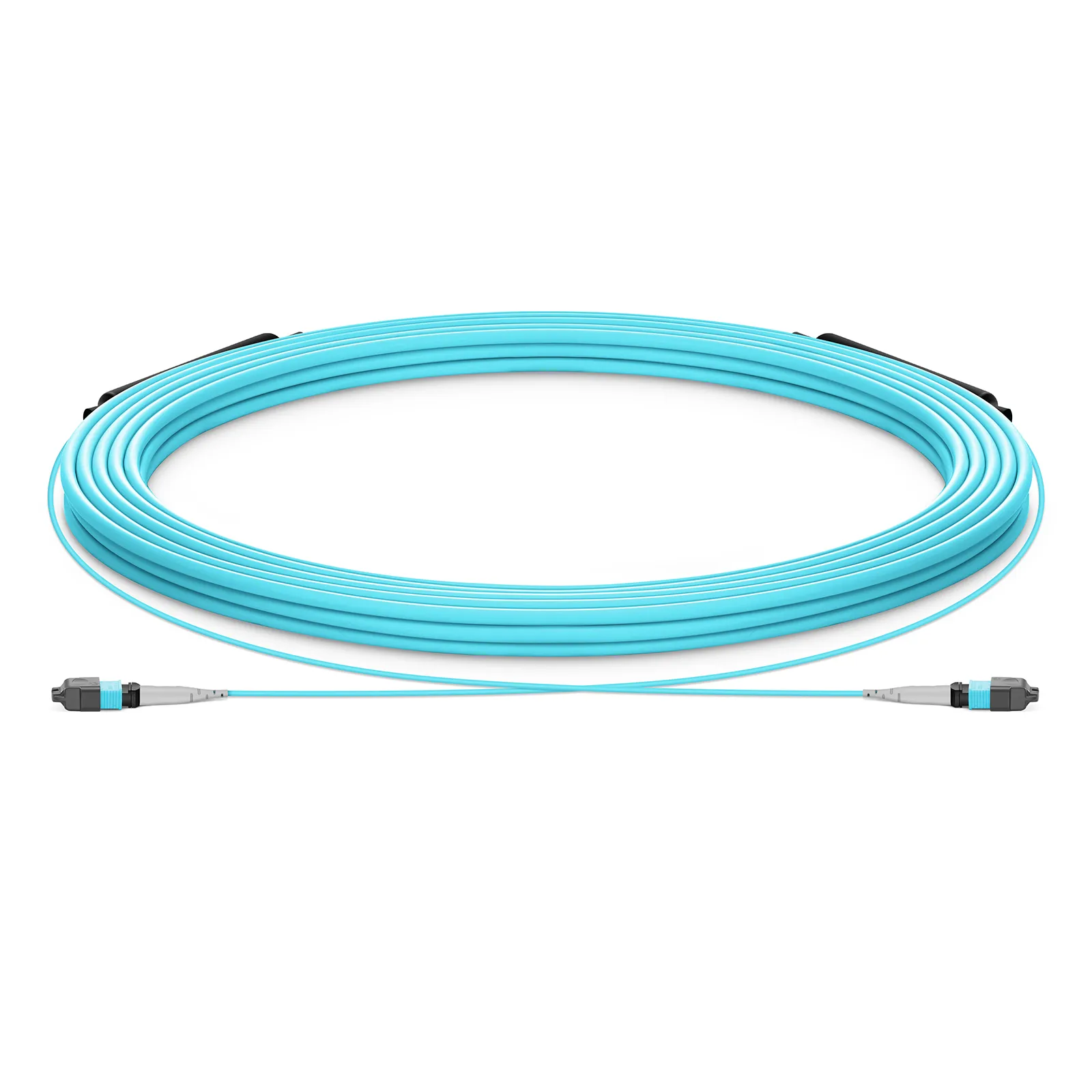 30m (98ft) MTP® Trunk Cable, MTP®-8 UPC (Male) to MTP®-8 UPC (Male), 8 Fibers, Multimode (OM3), Plenum (OFNP), 0.20dB Max, Type B, Double Jacket
