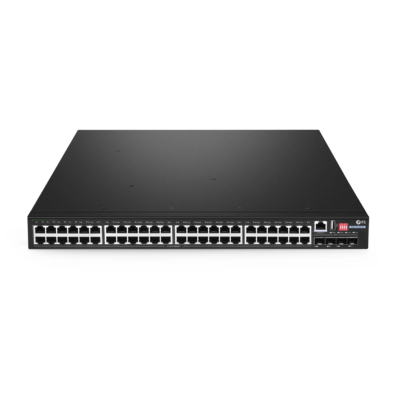 IES5120-48T4S, 48-Port Gigabit Ethernet L2+ Managed Industrial Switch, 48 x 10/100/1000BASE-T, with 4 x 1/10Gb SFP+, -40 to 75&deg;C Operating Temperature