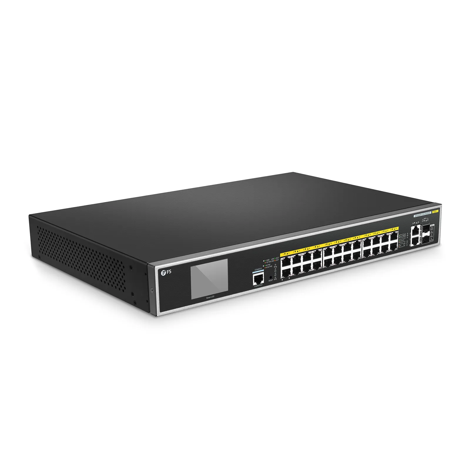 IES5300R-24U2X2SAD, 24-Port Gigabit Ethernet L3 Managed PoE++ Switch, 24 x PoE++ Ports@720W, 2 x 10GBASE-T, with 2 x 10Gb SFP+, 0 to 50&deg;C Operating Temperature