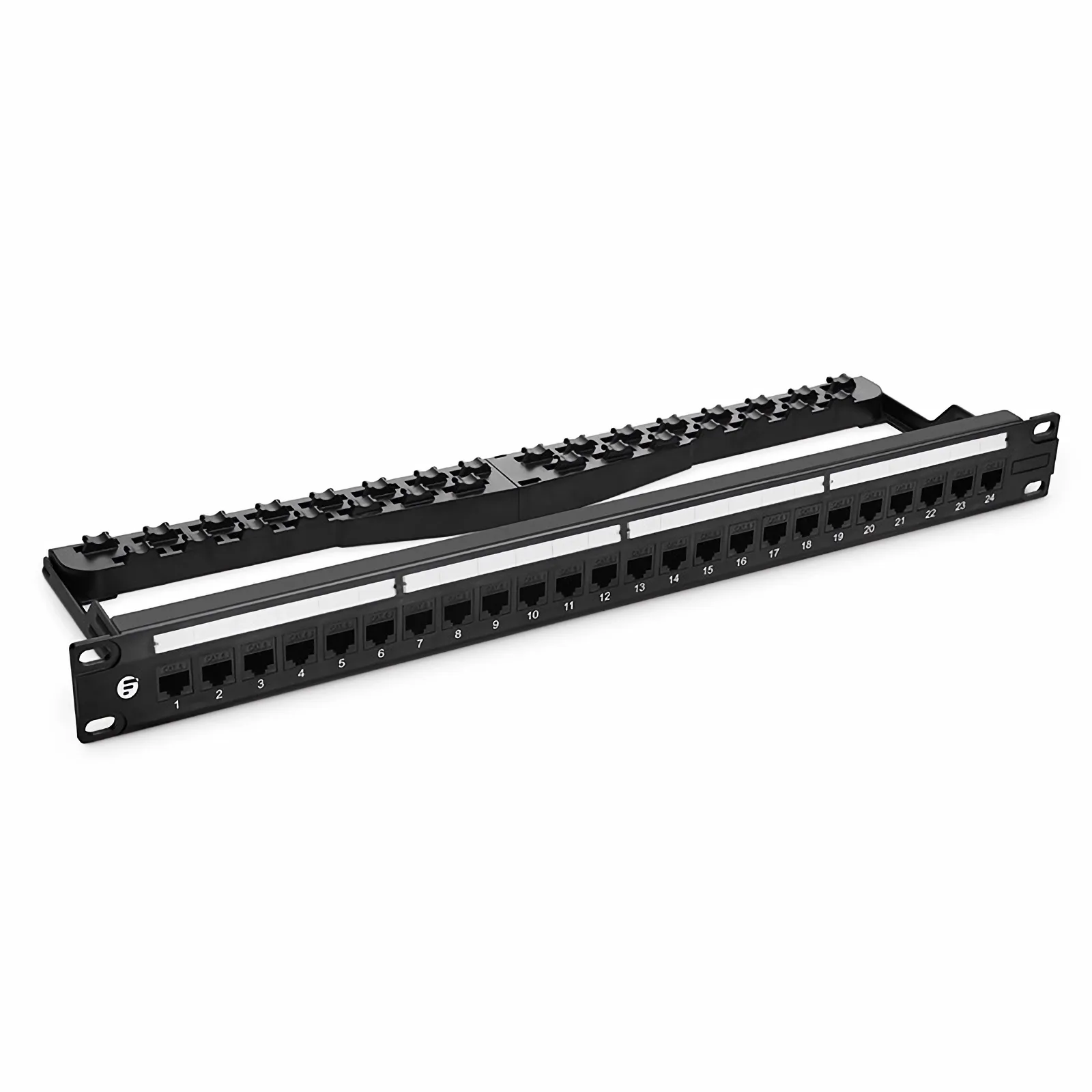 まーページ Cat6 Unshielded Coupler Patch Panel, 24-Port, 1RU, Cable