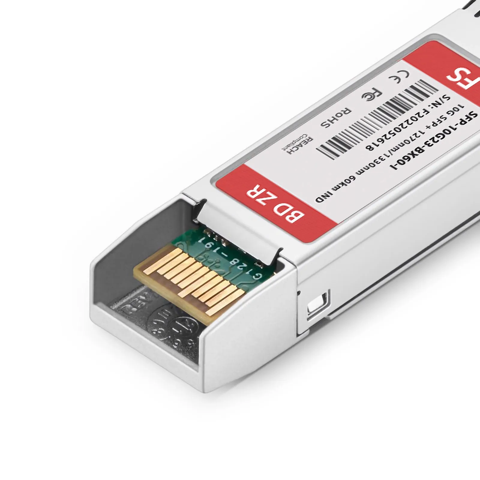 Customized 10GBASE BiDi SFP+ 1270nm-TX/1330nm-RX 60km Simplex LC/UPC SMF Transceiver Module (Industrial)