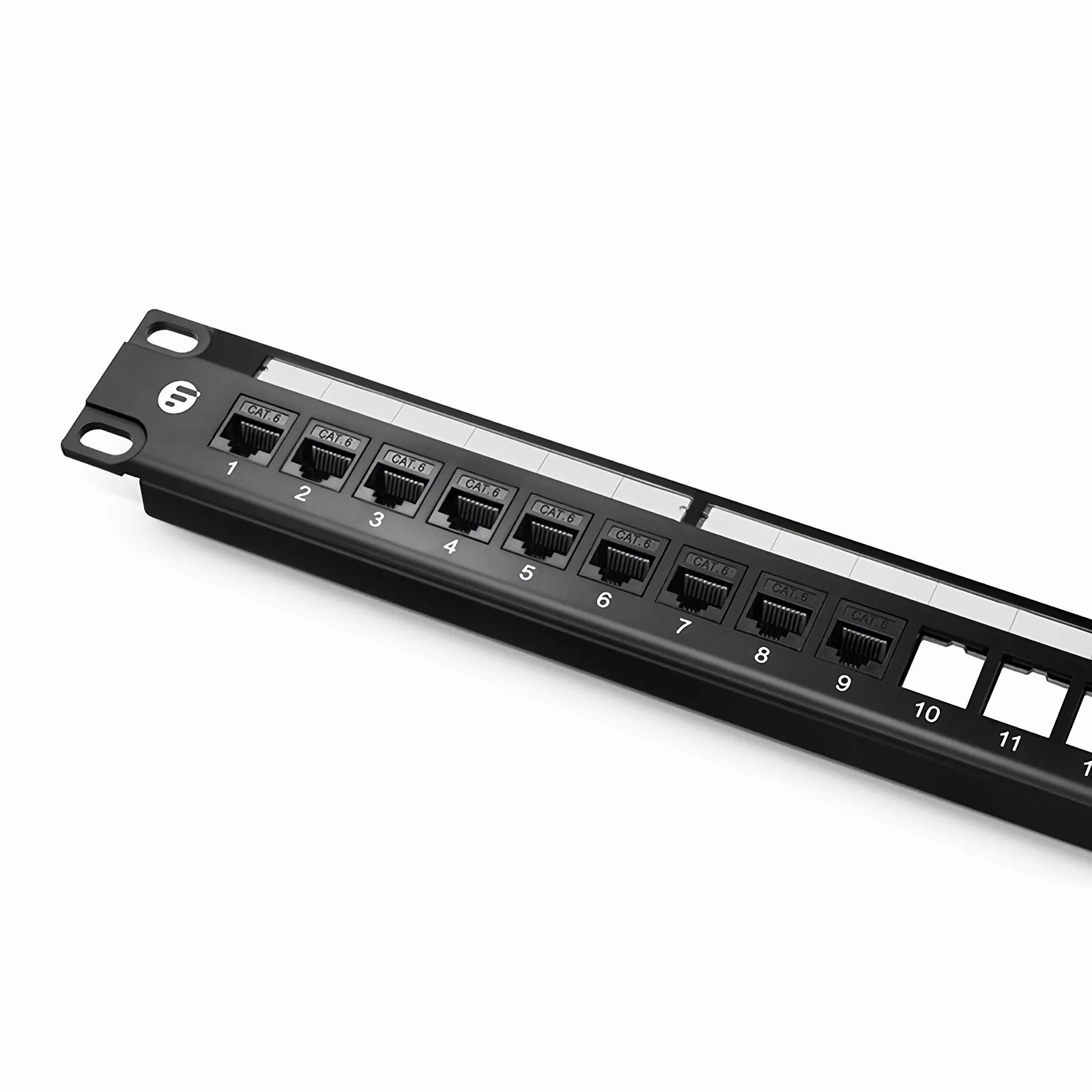 Cat6 Unshielded 110-Style Patch Panel, 24-Port, 1RU, Cable Management Bar Included